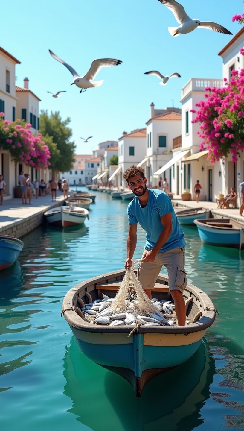 Πιάτο με γαρίδες και φρέσκα λαχανικά από τον κήπο
